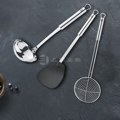 德国WMF炒锅铲不锈钢汤勺网勺厨房厨具3件套漏勺勺子小件