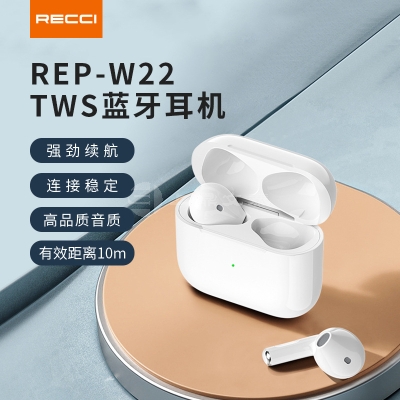 Recci锐思REP-W22真无线蓝牙耳机连接稳定通话清晰强劲续航