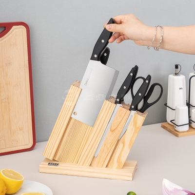 德铂莫斯特7件套装厨房刀具不锈钢切片菜刀砍骨刀木刀架定制